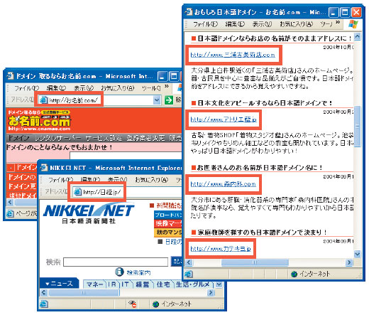 図3-1●日本語ドメイン名を使ったWebサイト