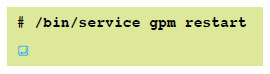 # /bin/service gpm restart 