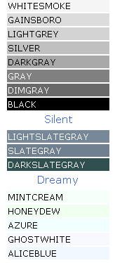 図1●IEで表示可能な色名を，分類したカラーチャートの例。印刷すると色目が変わるが，カラーチップ代わりの目安にはなる。