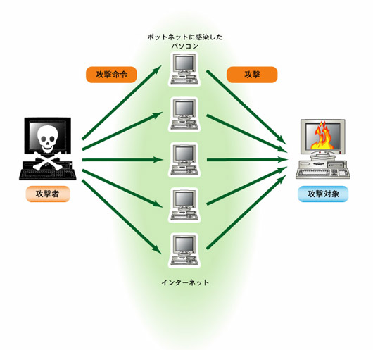 図2-1●典型的な DDoS攻撃の模式図