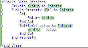 図6●スニペットで挿入したコードを実際の変数名などに置換するのも容易。この例では，宣言部の変数名をmintNoと入力すると，GetやSetの中の変数名も連動して変更される