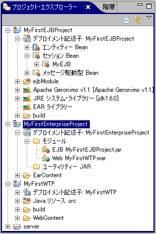 図2●WTPでは，WebプロジェクトとEJBプロジェクトをエンタープライズ・アプリケーションとしてパッケージ化できる