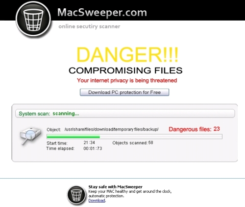 MacSweeperのスキャナ画面