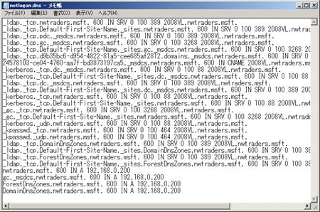 図3●「NetLogon.dns」ファイルの例