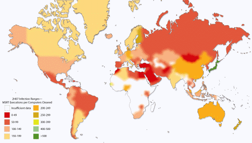 図2　国別のマルウエア感染率