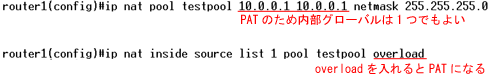 図7●ip nat inside source list pool overload