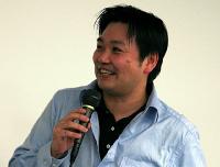 写真8●GClue代表取締役の佐々木陽氏。ウィジェット・フレームワーク「droidget」について説明