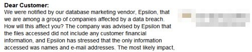 図1●情報流出に関して、イプシロンの顧客企業が顧客に向けて出した通知の例
