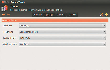 写真10●「Ubuntu Tweak」でテーマを設定