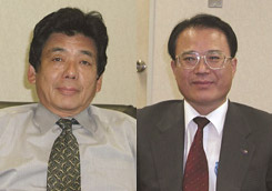 (写真左)代表取締役社長　駒田健治 氏 (写真右) 取締役 経理部長 坂下健 氏