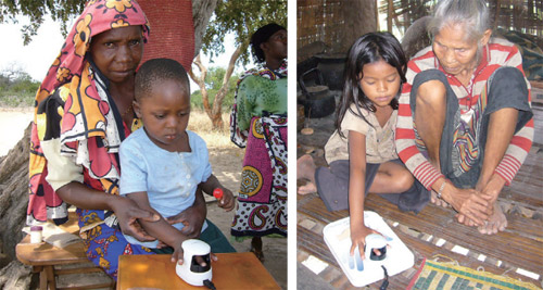 写真1●ケニアやラオスでは健康追跡調査に生体認証を活用