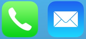 iOS 7の「電話」と「メール」のアイコン