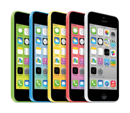 5色のカラーバリエーションをそろえたiPhone 5c