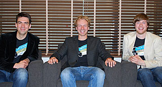 ドイツJimdoの創業者、Matthias Henze氏（写真左）、Fridtjof Detzner氏（写真中央）、Christian Springub氏（写真右）