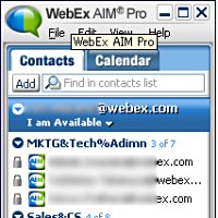 図1●WebEXが提供予定のIMソフト「AIM Pro」の英語版画面例