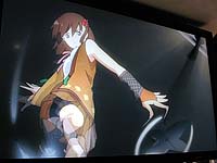 写真1●シャープが「CESブース限定」で放映しているアニメ「手裏剣ガール」の一コマ。アニメ制作大手のガイナックスが手がけた