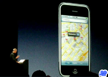 Googleマップで検索したスターバックスび店舗に，iPhoneから直接電話をかけている