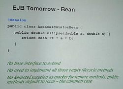 写真3●EJB3.0では，例えばSession Beanであれば「@session」（青で示した部分）と記述するだけでよい