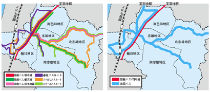 2003年3月に再編した志雄町の交通体系