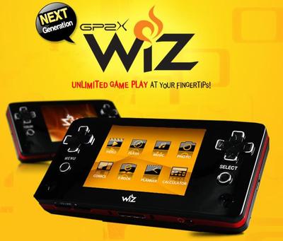 2.8型有機ELのタッチスクリーンを備えるゲーム機「GP2X Wiz」。値段は19万8000ウォン（約1万5000円）