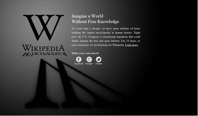 Wikipediaのトップページ。すでに閉鎖されている