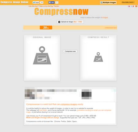 図1 「Compressnow」のメインページ