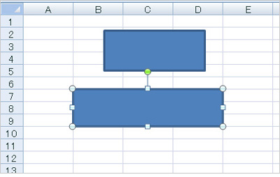 図3　オブジェクトがセルの枠線に合わせて配置される